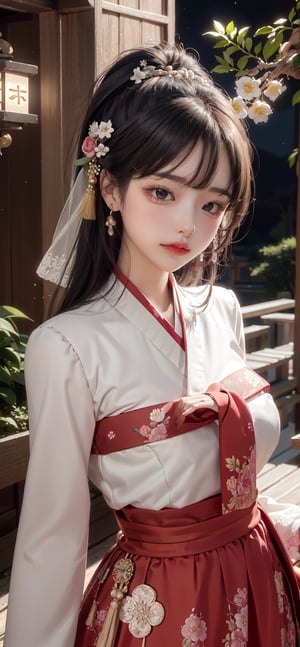 (masterpiece), realistic, far from head to toe image 80s korean female, high quality, 8K Ultra HD, photorealistic has a fully detailed mature face, Realistically not Ai, 36D big Japanese female, NATURAL, pretty and charming, detailed face, big_breast, ((is a beautifull girl wearing a floral hanbok, bokjumuni)), little_cute_girl, mature female, Realism, (smile face), (black hair), YAMATO, small earrings, small necklace, ((smile:1.2)), (red lips), long legs, slim legs, (good quality eye spacing), Buns and bangs, digital painting, fantasy, hidden forest, centered big tree, [glowing crystals], flowers, petal, (night time), hanbok, bokjumeoni,hanbok,bokjumeoni,Yewon,Hanbok,Sohwa,SUZUKA NAKAMOTO,Perfect lips,Smile,Asia,Woman ,Taiwan ,taiwanese,makeup and detailed eyes,Asian,face,woman,Narin