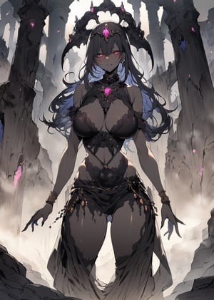 1girl, mature
watercolor by Yoshitaka Amano
 tombs 
desert 
foggy dusty 
 glowing particels
 dark fantasy gothic horror
   masterpiece best quality
 