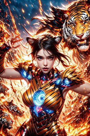 (tiger metal:1.2),iron woman