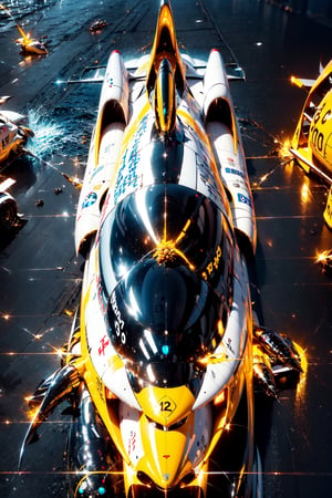 (spaceship)|(racing car:1.2)|(insect shell),crystal and silver entanglement,Aerial View, Cyberpunk street