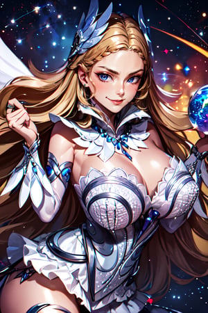 (masterpiece, best quality),(extremely detailed), 
Odette_ML, small boobs, skinny body,
A giant goddess of galactic proportions at the center of the universe which looks microscopic compared to her colossal size. She is holding an entire galaxy in her hand, she turns to her hand with a satisfied, smug and craving face.