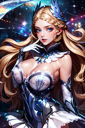 (masterpiece, best quality),(extremely detailed), 
Odette_ML, Giantess size, skinny body, small boobs, solo,
A beautiful Oversized Giantess Goddess in the middle of an universe which looks too tiny compared to her, around her there are several galaxies, she will be holding a galaxy with her hand. Point of view from her breasts to her face, looking at the viewer from below on her boobs,Odette_ML