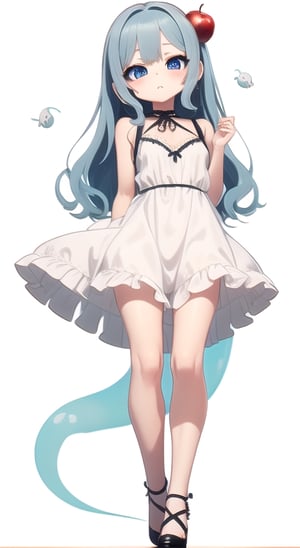 chibi,Cute_Ghost,apple dress,white background