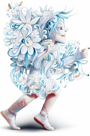 chibi,Cute_Ghost,kiwi dress,white background,High detailed 