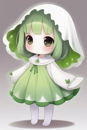 chibi,Cute_Ghost,kiwi dress,white background