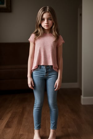 full body view of a 11yo tween girl with well-formed body in a childish style alluring body fashion.(Beautiful Face, 8K, HDR, HD, Masterpiece, Hyperrealistic, realistic)