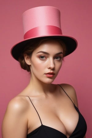 (((iconic lady with pink The high Hat but extremely beautiful)))
(((Gorgeous and Voluptuous and yet so cool)))
(((indirect abroad lights blurred shadows on the face and body)))
(((Chiaroscuro simple Prism Cube colors background)))
(((masterpiece,best quality,
hyperrealistic, photorealistic)))
(((By caravaggio style,by Richard Avedon style)))