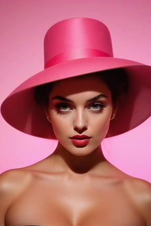 (((iconic lady with pink The high Hat but extremely beautiful)))
(((Gorgeous and Voluptuous and yet so cool)))
(((indirect abroad lights blurred shadows on the face and body)))
(((Chiaroscuro simple Prism Cube colors background)))
(((masterpiece,best quality,
hyperrealistic, photorealistic)))
(((By caravaggio style,by Richard Avedon style)))