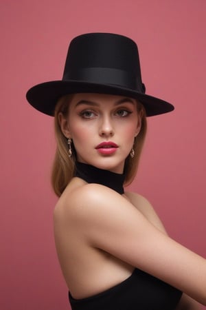 (((iconic lady with pink The high Hat but extremely beautiful)))
(((Gorgeous and Voluptuous and yet so cool)))
(((indirect abroad lights blurred shadows on the face and body)))
(((Chiaroscuro simple Prism Cube colors background)))
(((masterpiece,best quality,
hyperrealistic, photorealistic)))
(((By caravaggio style,by Richard Avedon style)))