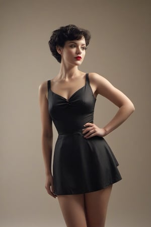 (((iconic 1950s age style but extremely beautiful)))
(((Black short messy hair)))
(((Sport clothing cotton fabric vintage 1950s age style)))
(((sensual and flirtatious pose with sexy look, mouth closed,pin-up pose)))
(((Gorgeous and Voluptuous and chubby yet so cool)))
(((indirect abroad lights blurred shadows on the face and body)))
(((view angle,closse-up zoom)))
(((Chiaroscuro vivid colors background)))
(((masterpiece,best quality,
hyperrealistic, photorealistic)))
(((By Annie Leibovitz style,by Diane Arbus style)))