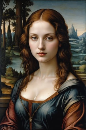 (((Portrait iconic but extremely beautiful)))
(((intricate details,masterpiece,best quality)))
(((gorgeous,voluptuous)))
(((open spaces, epic, outside)))
(((retro environment,melancholic tone,charming light,dramatic contrast between light and dark)))
(((Vivid background)))
(((Wide angle,dynamic pose,looking at viewer, profile view)))
(((by paint leonardo da vinci style)))
