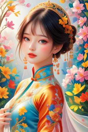 1girl,best quality,masterpiece,illustration,an extremely, colorful AO DAI, delicate and beautiful,CG,unity,8k wallpaper,Amazing,finely detail,masterpiece,official art,extremely detailed CG unity 8k wallpaper,incredibly absurdres,huge filesize,ultra-detailed,highres,extremely detailed,beautiful detailed girl,realistic,enamel color