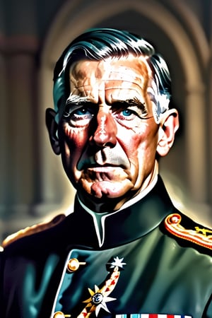 an fierce american general, aesthetic portrait, more realistic, 4 star general