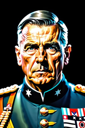 an fierce american general, aesthetic portrait, more realistic, 4 star general