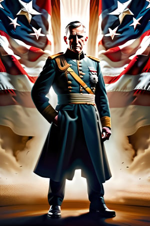 an fierce american general, aesthetic portrait, 4 star general
