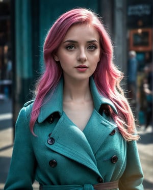 Extremely Realistic, 4K HDR Image, of a 26 year old beautiful fair lady, long hair, looking at viewer, skirt, pink hair, simple background, black background, wearing teal trendy knitted trench coat,



Image Quality & Style

In frame, accurate perspective, vibrant, Sharp, focus, Clear, vibrant colors, vibrant lighting, natural lighting,  natural setting, realism, naturalism, detailed, Natural, realistic, high contrast, natural color contrast, photo, accurate, rich colors, bold, accurate colors, eye-catching, professional, authentic, real, cinematic, photo-perfect, lifelike, accurate details, detailed surroundings, accurate shadows & highlights, accurate lighting, photorealistic, high resolution, ultra detail, hyperrealistic, 4K True HDR, ,Enhanced Reality