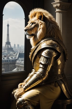 ((( iconic futuristic-sci-fi but extremely beautiful)))
(((a Lion leaning against a big window)))
(((Futuristic París, open spaces,epic,two million years in the future)))
(((pea yellow, pea pearls white, yellow_trim)))
(((intricate details, masterpiece, best quality,master photographed)))(((hasselblad 70mm camera films)))(((Wide angle, full body shot, profile view)))
(((dynamic pose, looking at viewer)))
(((by Alfred Cheney Johnston style, by Rembrandt style)))