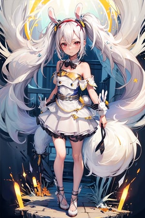 1 girl, solo, long hair, detailed eyes, bar background, blushing, soft expression, standing, blushing, clear eyes, bright eyes, detailed eyes, (close-up),High detailed ,perfect light,hime style, bunny suit,aalaffey, high heels, disco flooring, spoltlight,animal ears, splash art, gacha art