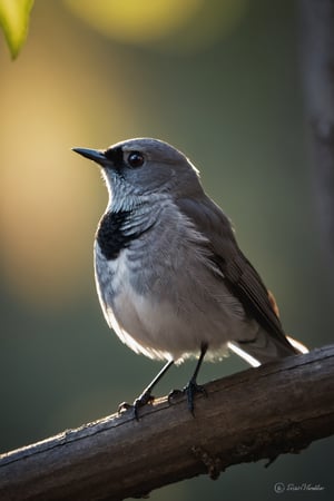 (Documentary photograph:1.3) of a Grayish Baywing. BREAK It's a cute bird about 7 inches long, with (brownish-gray plumage:1.3), (the wings feathers have a reddish-brown tone:1.4). The region between the eyes and nostrils is black, it has black eyes, black legs, (short and stubby black beak:1.4). BREAK (full body shot:1.2), perched on a tree branch, under direct sunlight, creative shadow play, eye level, bokeh, BREAK (shot on Canon EOS 5D:1.4), Fujicolor Pro film, in the style of Miko Lagerstedt/Liam Wong/Nan Goldin/Lee Friedlander, BREAK (photorealistic:1.3),vignette, highest quality, detailed and intricate, original shot,Digital painting,Digital painting 