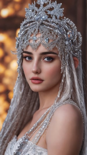 8k uhd, high quality, dramatic, cinematic, masterpiece, best quality, photorealistic, bare face, 
(fractal crystal skin:1.1) with ice crown, woman, white crystal skin, (fantasy:1.3)