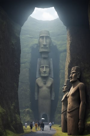 (Ancient megalithic civilization, Azka Lines, on Easter Island:1.5), (The colonial city of the future, in the mist-filled Grand Canyon, on an unknown Earth-like planet, 2 moon on sky, Spaceship flight connects colonies, waterfulls:1.3), (Machu Picchu, a mountain settlement, incredibly spectacular:1.2), (Mario Botta:1.3), (avant-garde, future, reality, science fiction, photorealistic), (modern architecture:1.2), White limestone with black granite, fountain, waterfall, landmark, square, path, narrow street,
(Large Files, Ultra Realistic, 8K, 16k, FHD, HD, VFX, Perfect, Photography, composition, Architecture Sales Photography, Architecture Competition, Ultra High Resolution, Cinematography, High Resolution Image:1.1), (dramatic lighting, direct sunlight, ray tracing, clear shadow:1.2),  (real landscape:1.1), (blurred background:1.0), (urban background, more_details) ,
mayamaze,extrusionbuilding,caveruinsPOV,caveruinsAerial