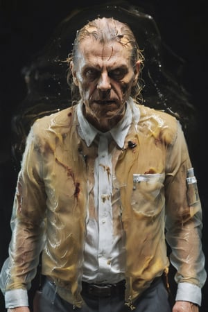 ((serial killer)),sad face,suit,(serial killer eyes),large_nails,Aerial view, Wide-angle viewed from above, a serial with a knife in his hand and a syringe in the other, ,wet hair,he is standing up with a knife in his right hand,ultradetailed ultrarealistic face,8kUHD, wind, close-up ,monster,Extremely Realistic, wet see-through top, golden hour , ,DonMCyb3rN3cr0XL ,cinematic_warm_color,more detail XL,a dead body behind him