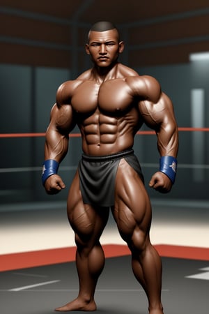 ultra realistic, unreal engine 5, anatomically correct, detailed eyes, detailed face, black eyes, male focus, alone, syahnk,very dark skin, dark skinned male, muscular, buzz cut, ((shirt)), smirking, fighting stance, clenched hands, park, upper body,buakaw