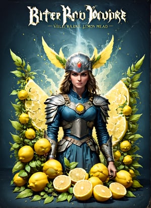 album cover by roberto rodriquez with text "Bitter valkyrie lemon mead