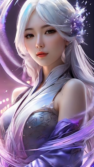 (masterpiece, best quality, ultra-detailed, best shadow), (detailed background,dark fantasy), (beautiful detailed face), high contrast, (best illumination, an extremely delicate and beautiful), ((cinematic light)), colorful, hyper detail, dramatic light, intricate details, (1girl, solo,white hair, sharp face,purple eyes, hair between eyes,dynamic angle), blood splatter, swirling black light around the character, depth of field,black light particles,(broken glass),magic circle,xxmix_girl,photo r3al,Eimi,DonMChr0m4t3rr4XL ,arch143,BRS0,FilmGirl,ao_yem,winterhanfu,omatsuri,japan,Roman Ships,xxmixgirl,Chinese girl ,1girl