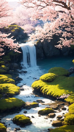 Japanese landscapes with sakura trees, beauty, UHD, 4K, 1080P,ayaka_genshin