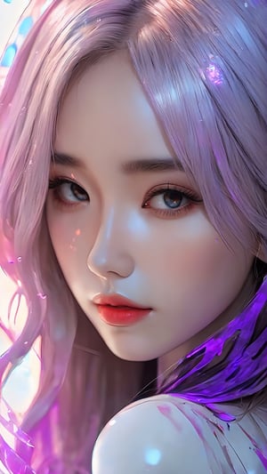 (masterpiece, best quality, ultra-detailed, best shadow), (detailed background,dark fantasy), (beautiful detailed face), high contrast, (best illumination, an extremely delicate and beautiful), ((cinematic light)), colorful, hyper detail, dramatic light, intricate details, (1girl, solo,white hair, sharp face,purple eyes, hair between eyes,dynamic angle), blood splatter, swirling black light around the character, depth of field,black light particles,(broken glass),magic circle,xxmix_girl,photo r3al,Eimi,DonMChr0m4t3rr4XL ,arch143,BRS0,FilmGirl