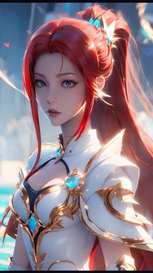 a close up of a woman in a white dress in a body of water, anime goddess, red haired goddess, rias gremory, erza scarlet as a real person, beautiful alluring anime woman, 8k high quality detailed art, miss fortune league of legends, ayaka game genshin impact, ayaka genshin impact, seductive anime girl,1 girl,bbyorf,mecha,high_school_girl,chaehyunlorashy,aakei