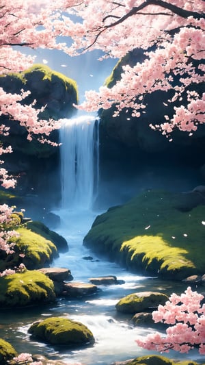 Japanese landscapes with sakura trees, beauty, UHD, 4K, 1080P,ayaka_genshin