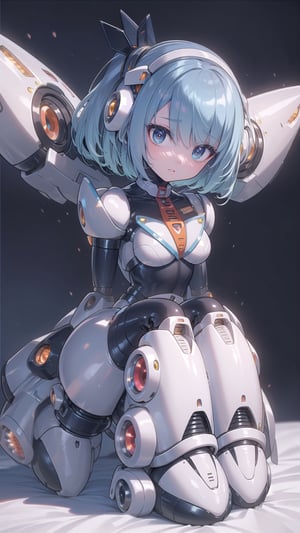 Solo_girl,  perfect_face,  high_detailed_skin,  skin_pores,  cinematic_lighting,  full_body, rico_megamanxdive, loli, mini_loli,mecha,chrometech 