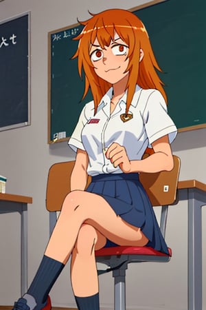 gamou_maki best quality, masterpiece school_uniform school_shoes crossed_legs 