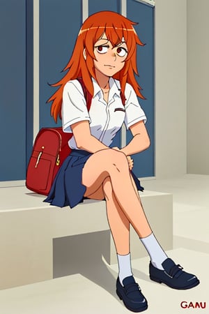 gamou_maki best quality, masterpiece school_uniform school_shoes crossed_legs 