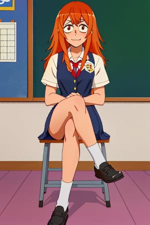 gamou_maki best quality, masterpiece school_uniform school_shoes crossed_legs 