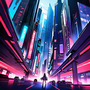 A panoramic view of a futuristic urban landscape at dusk, featuring sleek, hovering vehicles zipping through the sky. The cityscape is illuminated by neon lights and holograms, with towering skyscrapers and sleek, modern architecture. The scene is framed with a wide-angle lens, capturing the dynamic movement of the vehicles and the vibrant, electric atmosphere of the city. The lighting is a mix of ambient city lights and the glow from the hovering vehicles, creating a high-contrast, sci-fi ambiance.