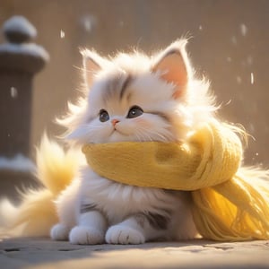 Xxmix_Catecat,three cats,playing, yellow theme, long fur