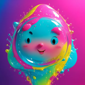 drop of water cute face,toy_face, geometry, vibrant vivid neon colors, 5000000dpi, ,<lora:659095807385103906:1.0>
