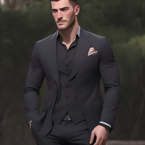 (masterpiece, best quality), perfect portrait shot of niconawt he is a masculine male italian man, in well-rendered fully-clothed masculine formal clothes, outdoors, highres image scan, associated press, highly-detailed, uhd, intricate, epic, matte, decent