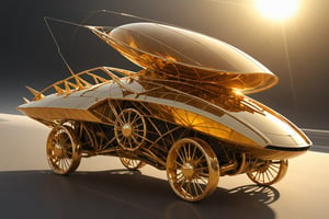 project: sun vessels - a vehicle which ignites its engine with a mythologyc sun stone and keeps swiftlingspacefaring propelled by solar wind: an elegant tesseract-shaped golden spaceship made of light-semi-translucent-metals with qvasi-solid turbine used for ignition and jetting and the described vessel there is a huge semi-translucent-golden-plastic-like enormous sail which captures solar wind to keep its trajectory through space, it leaves a gentle persistent golden shy glowing trace behind which can also be used as a path for similar jets for easily and faster optmized capture of solar wind. Elegant aligned with intelligent economic ecological universal resource-saving spacefaring long-distance vehicle for interplanetary human-like commutes and light commercial use