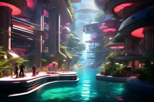 absurdperfect inside an underwater futuristic city on the bottom of the sea, widows to exotich fish and underwater vibrant nature, indoors, futuristic people, robots, wide-angle, radiant, colorful, depth of field, professional exceptional space design masterpiece, intricate details , award-winning smooth clear clean CGI 64k Wallpaper printed in glassy paper,  professional concept art, 3d, unreal engine, highres, high-definition,  epic creative, absurdoriginal, fun,  ray-tracing reflections, (rendered in Maya),