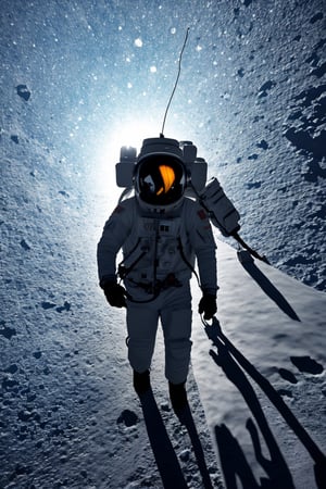 imagine astronauts exploring the surface of a frozen sun, scifi, highres image scan, associated press, dramatic backlighting, centrefold, no crop