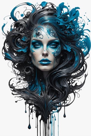 Colorful beautiful woman: Black ink flow: 8k resolution photorealistic masterpiece: by Aaron Horkey and Jeremy Mann: intricately detailed fluid gouache painting: by Jean Baptiste Mongue: calligraphy: acrylic: watercolor art, professional photography, natural lighting, volumetric lighting maximalist photoillustration: by marton bobzert: 8k resolution concept art intricately detailed, complex, elegant, expansive, fantastical