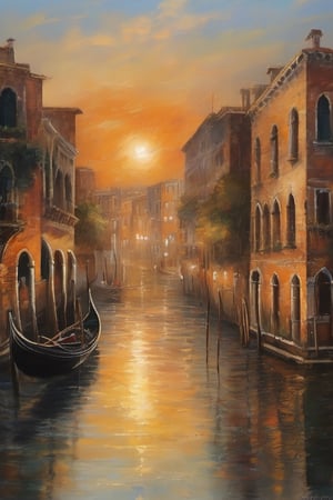 Landscape painting of ancient Venice,

beautiful sunset,

the sun reflects on the water,

bucolic afternoon over Venice,



Italy. saws. city ​​in the background. wide angle. High detail. paint on canvas,

very detailed, reflections,

a painting by the best painter on canvas,

of exposition,