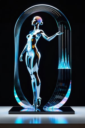 glass sculpture, full body,

glass art,

Holographic screen showing brain wave graphs.

molecular structures,

and calming geometric patterns,

with a modern minimalist interface,

super high quality model woman,

beautiful highly detailed crystal face,

by Jacob Lawrence,

perfect composition,

Beautiful, detailed, intricate and incredibly detailed octane rendering that is trending on artstation,

8k art photography,

photorealistic conceptual art,

Soft natural volumetric cinematic perfect light.,ohwx woman
