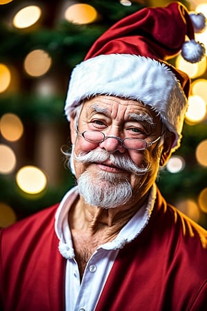 Sleepyhead Santa Claus, digital illustration, highly detailed, realistic, humorous, expression, weary face, droopy eyelids, red suit, white beard, Santa hat, mussed hair, Reddit, high resolution, natural lighting, soft shadows, playful take, beloved holiday figure, relaxed posture, facial features, drowsy expression, tired, exhausted, long night, joyful, magical, holiday season, delightful, humorous portrayal, intricate detail, sense of realism, playful tone, must-see, fans, Santa Claus, holiday-themed art.