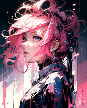 
a close up of a woman with pink hair and a pink wig, glowing pink face, beeple and jeremiah ketner, magenta lighting. fantasy, beautiful digital artwork, gorgeous digital art, jen bartel, anime girl with cosmic hair, stunning digital illustration, digital cyberpunk - anime art, digital cyberpunk anime art, neon light and fantasy, beautiful digital art, yaemikodef