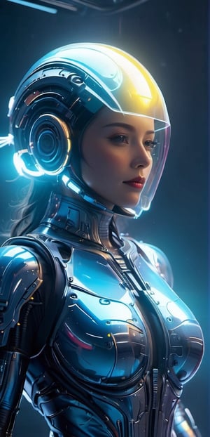 (medium full shot), close up head view, 1 girl,solo,short blond hair,dinamic pose, a mecha astronaut, white mecha body armour, wearing high tech astronaut helmet with (((clear glass (Full Face astronout visor) with HUD elements project directly into the wearers eyes))), (((blue neon light inside visor))), (((focus on the intricate details inside visor))), hologram display at background, action pose, hyper detailed, hyper realistic, with dramatic polarizing filter, vivid colors, sharp focus, HDR, UHD, 64K, remarkable color,,smile, (oil shiny skin:1.0), (big_boobs:2.8), willowy, chiseled, (hunky:2.4),(( body rotation -35 degree)), (medium full shot),(perfect anatomy, prefecthand, dress, long fingers, 4 fingers, 1 thumb), 9 head body lenth, dynamic sexy pose, breast apart, (artistic pose of awoman),chrometech,surface imperfections,steampunk,bubbleGL,neotech,ste4mpunk,DonMM00m13sXL,glowing,scifi,NIJI STYLE,ral-3dwvz,DonMASKTexXL ,Flower Blindfold,NYFlowerGirl,DonMChr0m4t3rr4XL ,Strong Backlit Particles